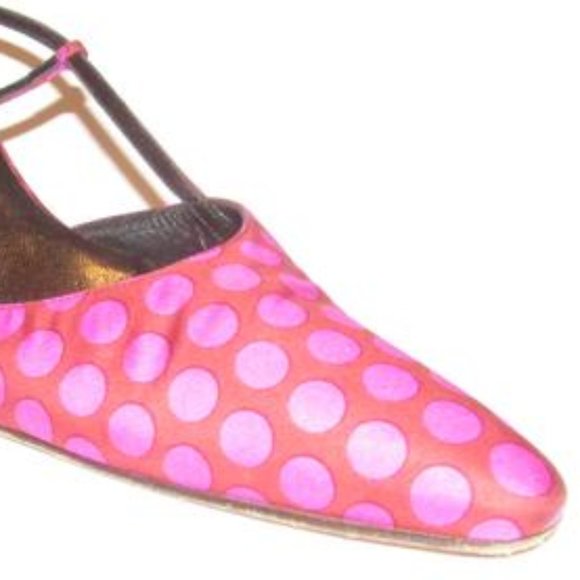 Kate Spade Fuchsia Polka Dots Over Brown Silk - Picture 2 of 8